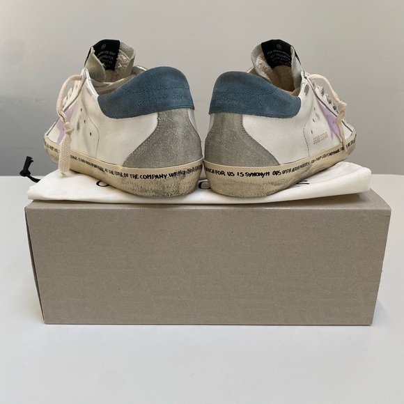 Golden Goose Superstar Sneaker in White/ Ice/ Pink/ Petrol size 40 New in Box - Picture 10 of 14